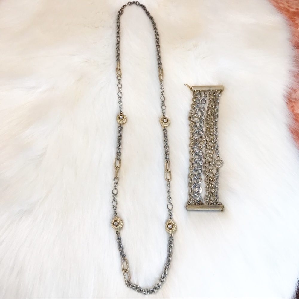 LOFT ⚜️ Two Toned Matching Necklace & Bracelet Set